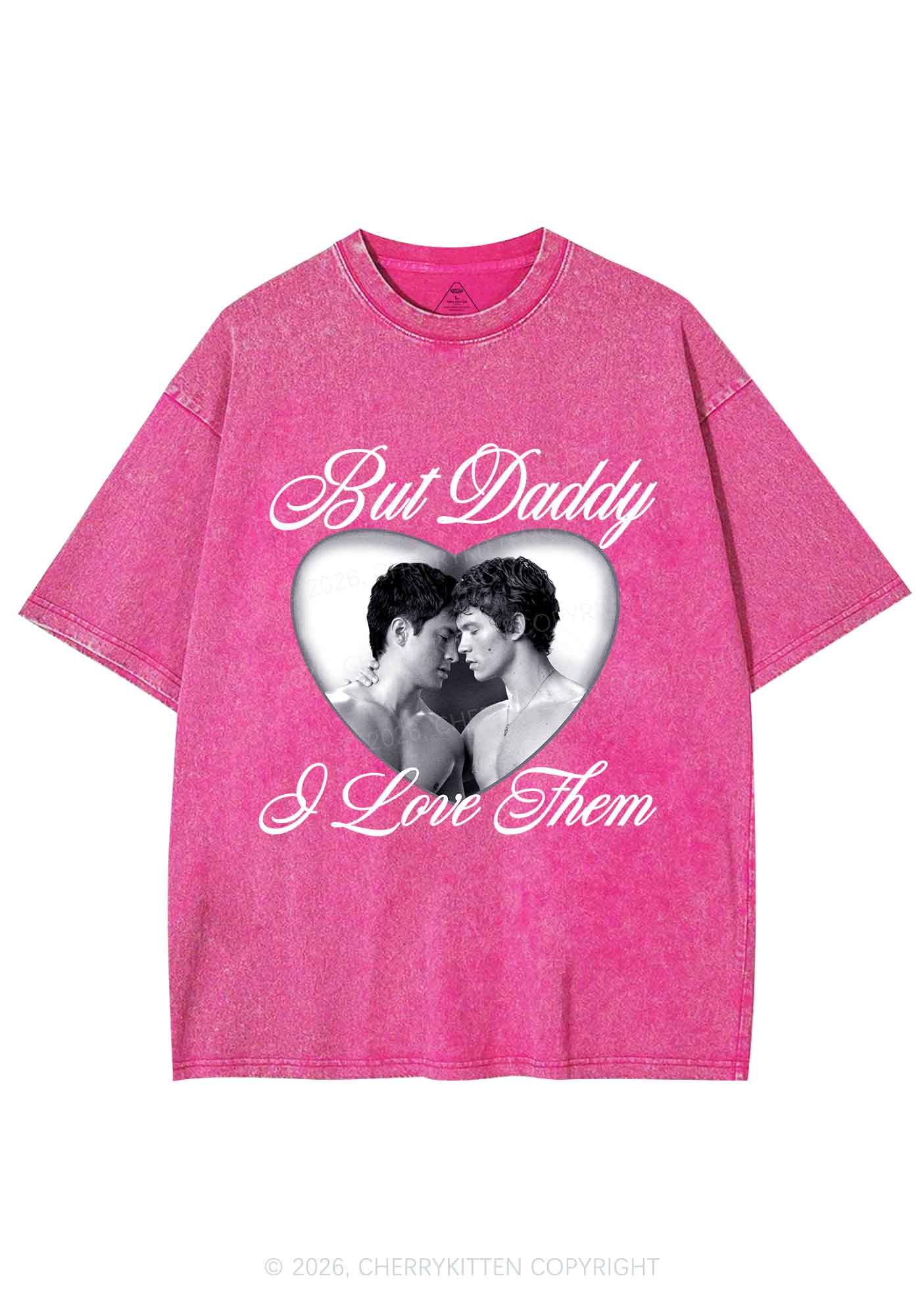 Retro But Daddy I Love Them HR Y2K Shirts Washed Tee Cherrykitten