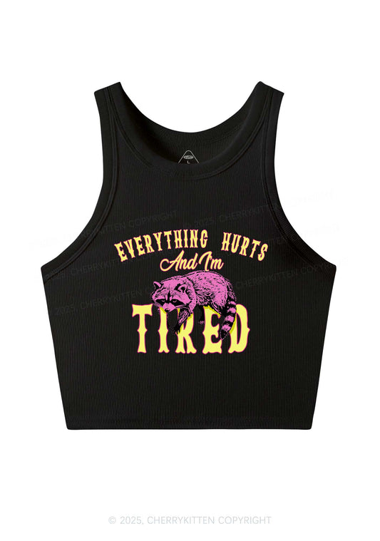 I Am Tried Y2K Crop Tank Top Cherrykitten