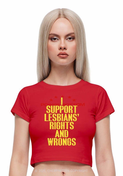 Support Lesbians Rights Pride Y2K Baby Tee Cherrykitten
