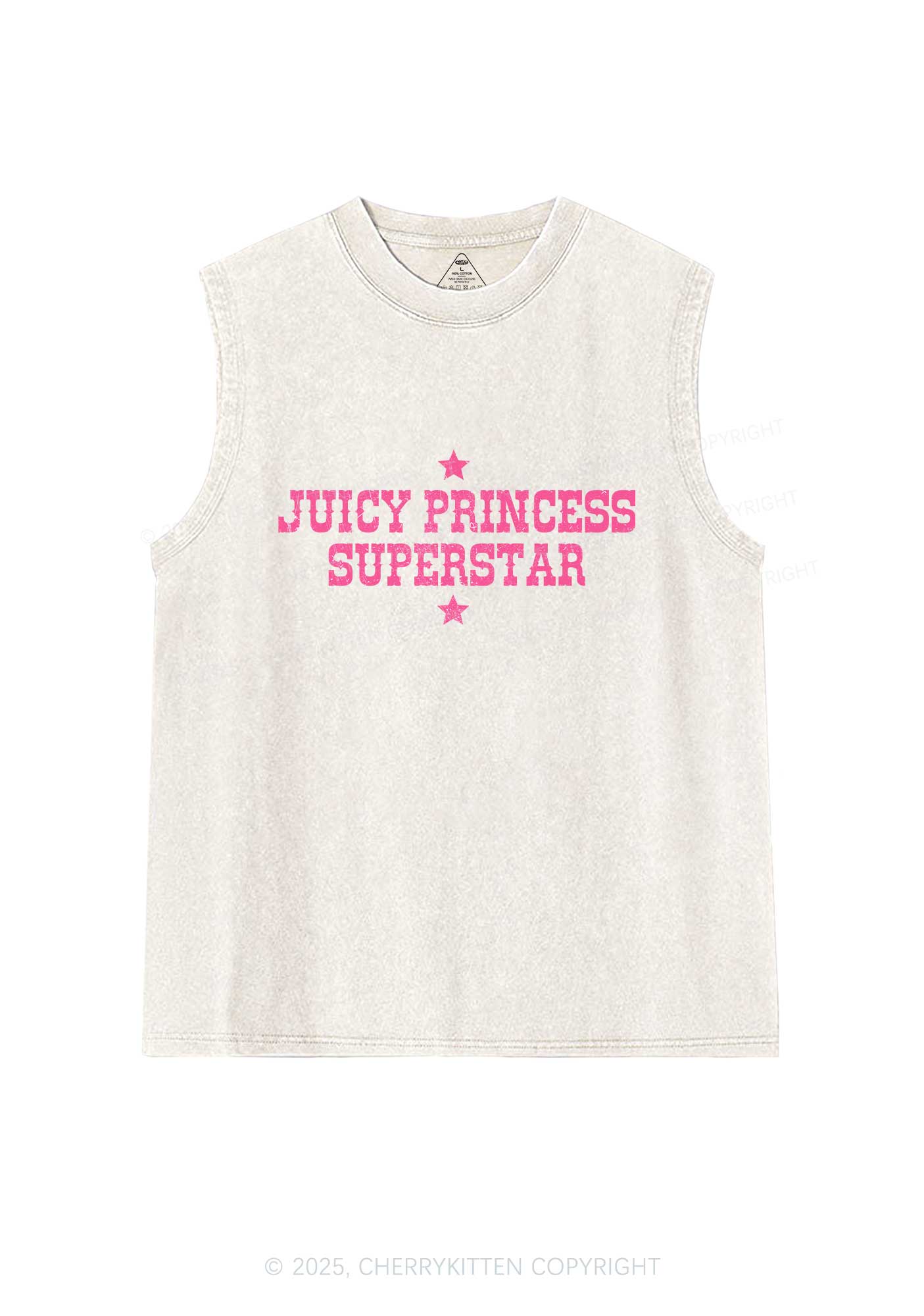 Juicy Princess Superstar Y2K Washed Muscle Tank Cherrykitten
