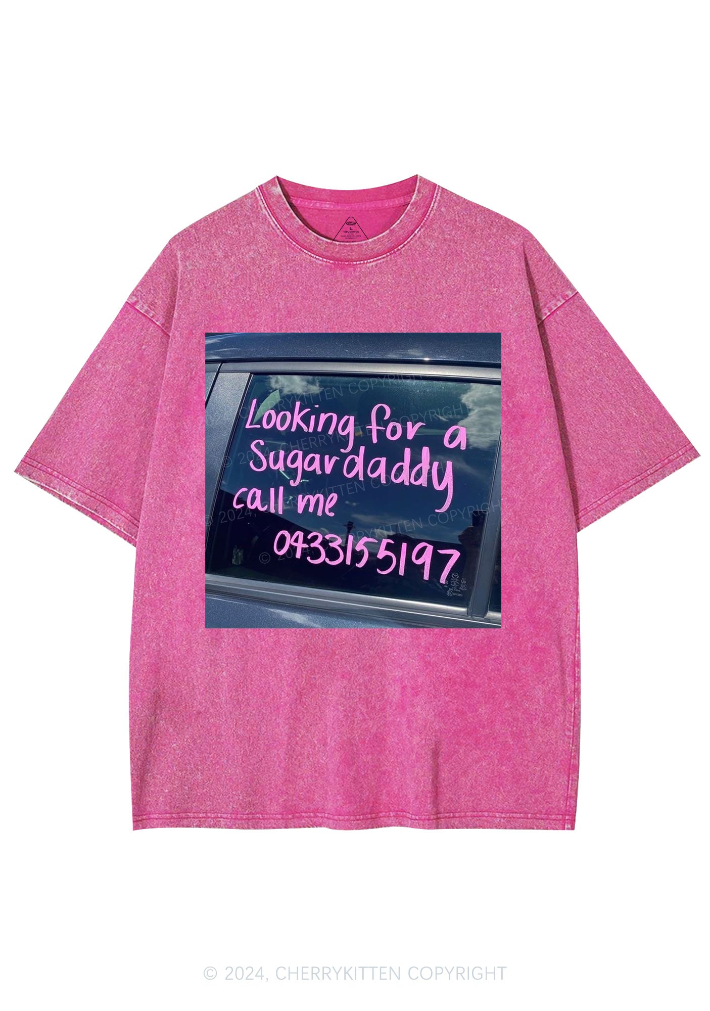 Sugar Daddy Y2K Washed Tee Cherrykitten