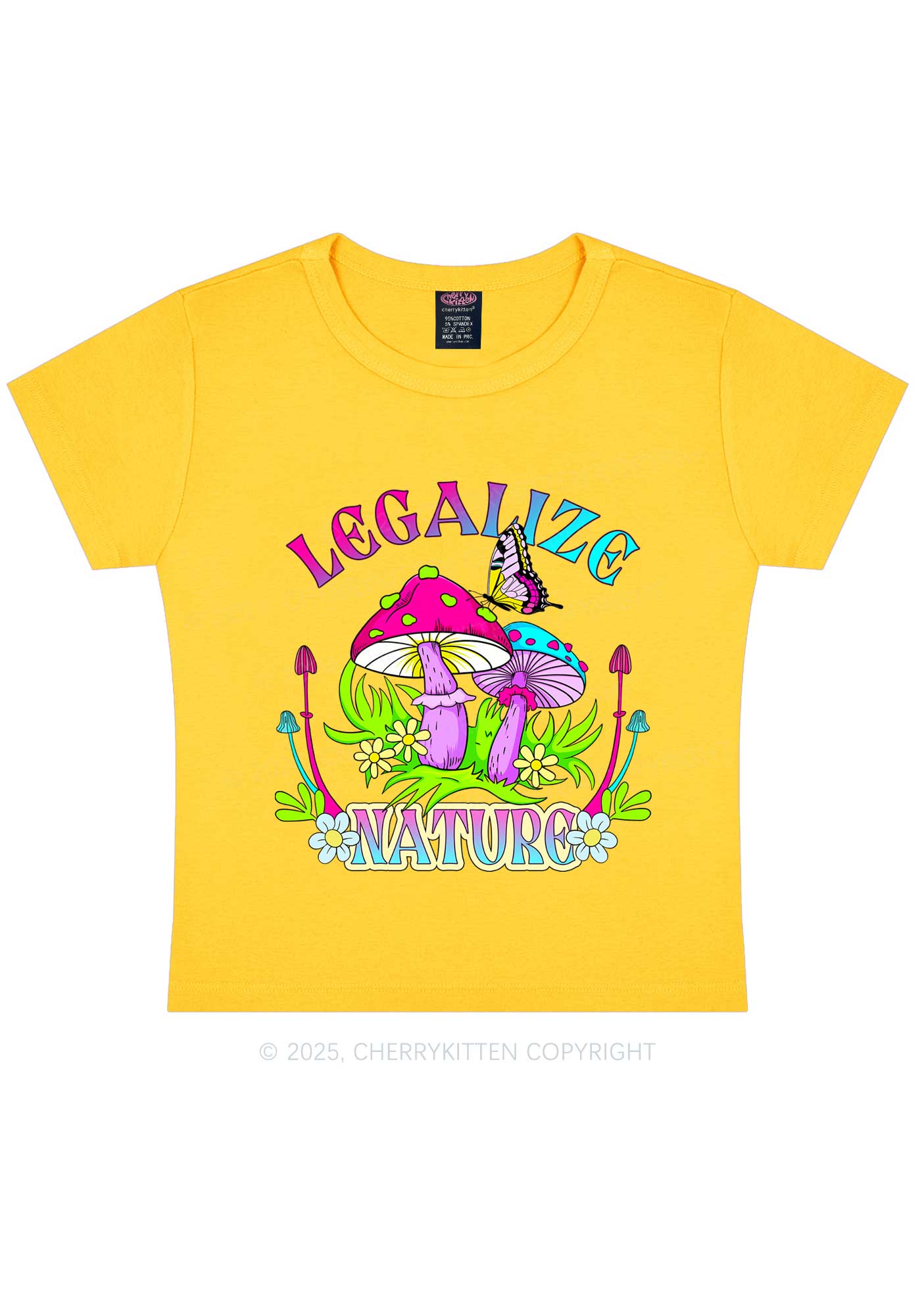 Legalize Nature Shrooms Y2K Baby Tee Cherrykitten