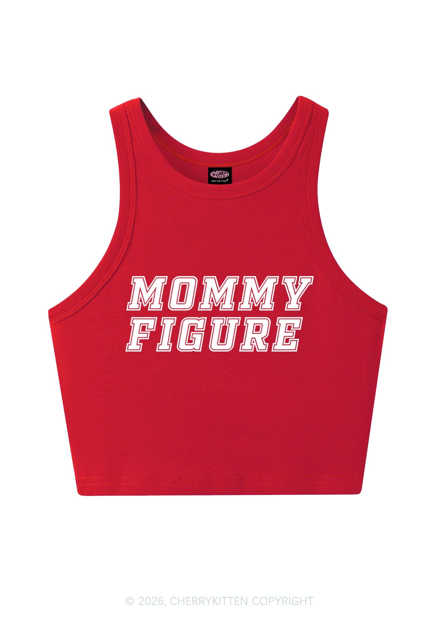 Mommy Figure Y2K Crop Tank Top Cherrykitten