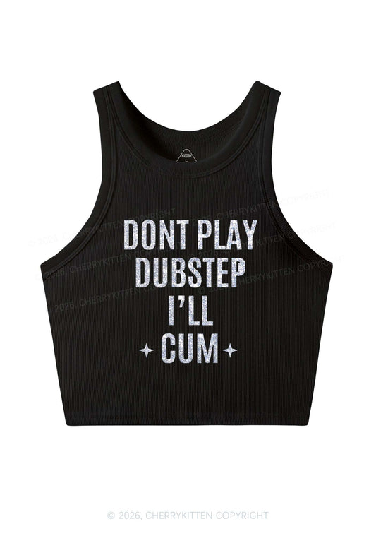 Glitter Dont Play Dubstep Y2K Crop Tank Top Cherrykitten