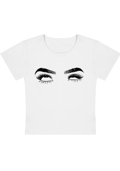 Eyes Roll Face Y2K Baby Tee