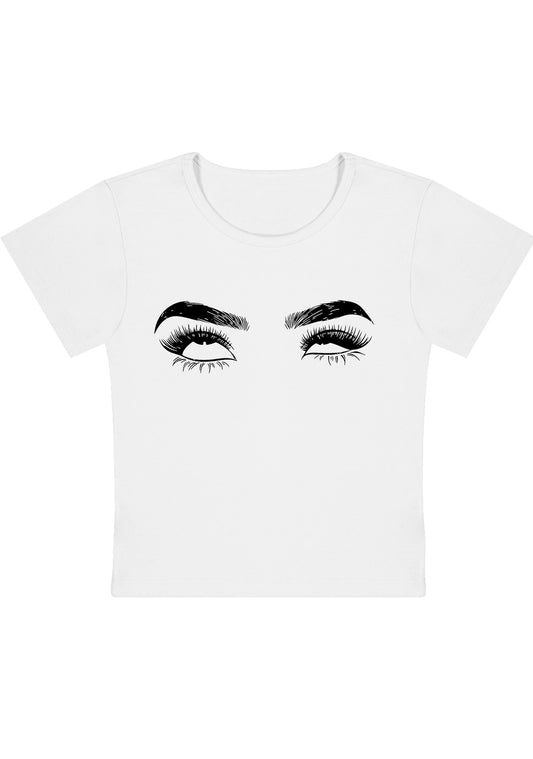 Eyes Roll Face Y2K Baby Tee