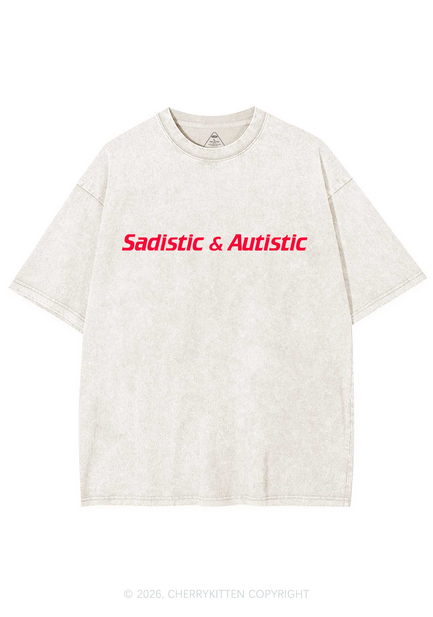 Sadistic Autistic Y2K Shirts Washed Tee Cherrykitten