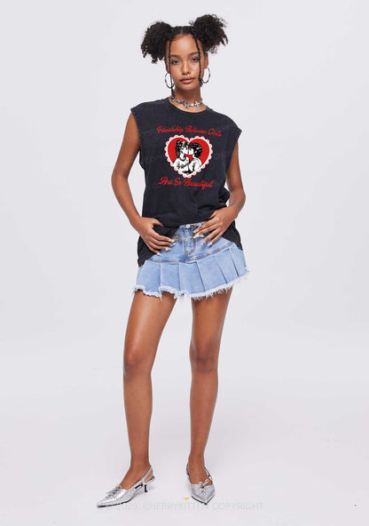Friendship Between Girls Pride Y2K Washed Muscle Tank Cherrykitten