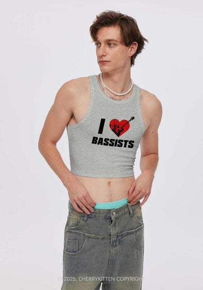 I Love Bassists Y2K Crop Tank Top Cherrykitten
