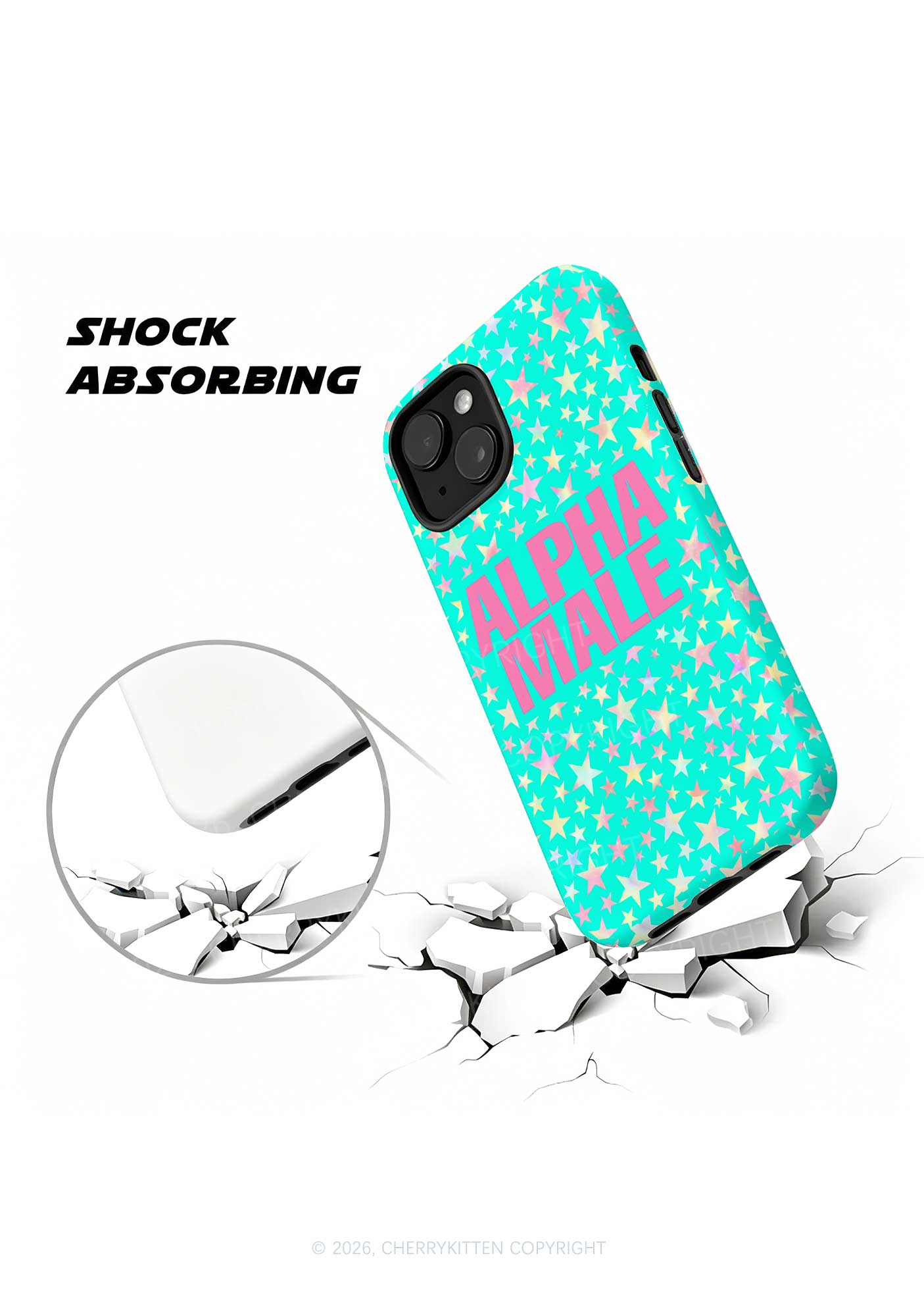 Blue Alpha Male Star Y2K Phone Case Cherrykitten