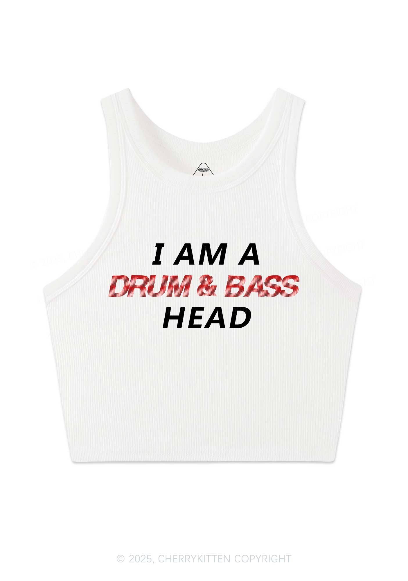 Drum Bass Head Y2K Crop Tank Top Cherrykitten