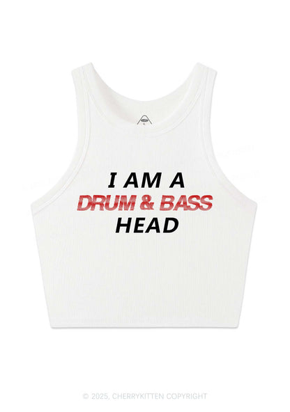 Drum Bass Head Y2K Crop Tank Top Cherrykitten