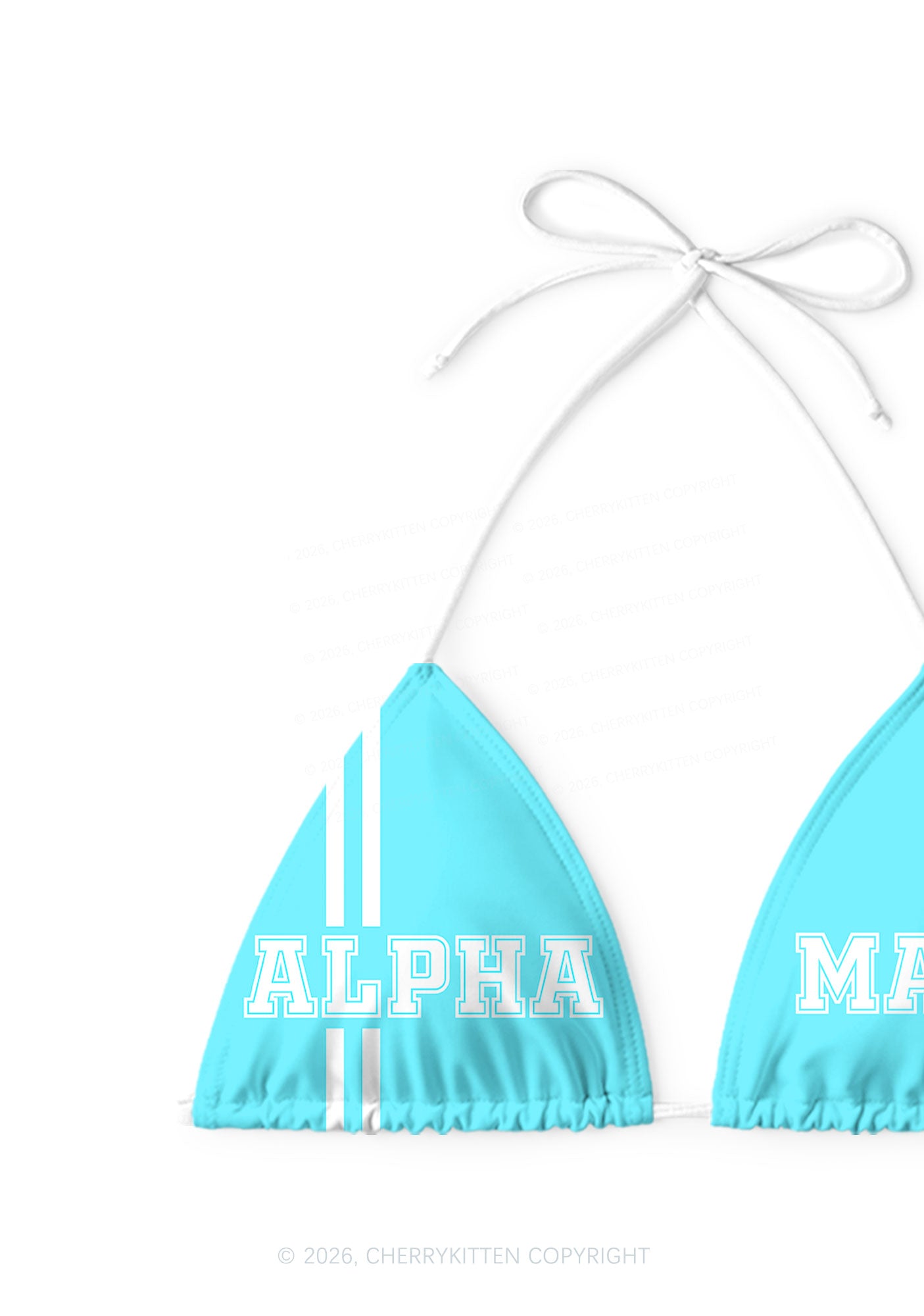 Mint Green Alpha Male Y2K Print Bikini Set Cherrykitten