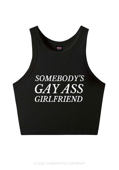 Somebodys Gay Axx Girlfriend Pride Y2K Crop Tank Top Cherrykitten