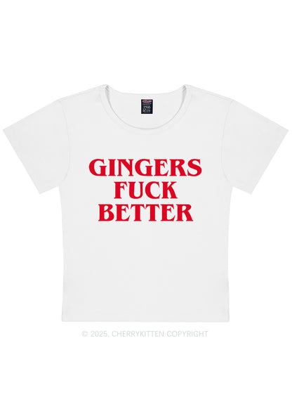 Gingers Fxxk Better Y2K Baby Tee Cherrykitten