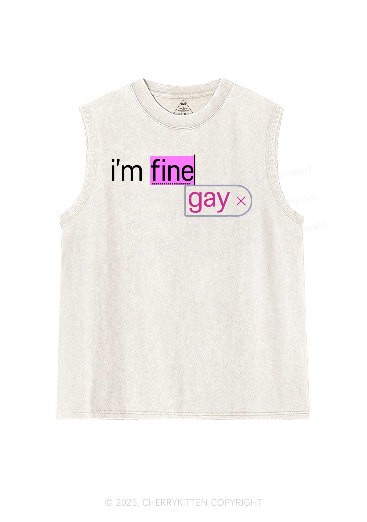 Im Fine Gay Pride Y2K Washed Muscle Tank Cherrykitten