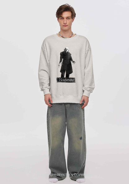 Halloween Male Vampire Y2K Washed Sweatshirts Cherrykitten