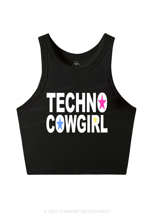 Techno Cowgirl Y2K Crop Tank Top Cherrykitten