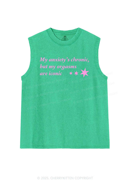Anxiety Chronic Y2K Washed Muscle Tank Cherrykitten