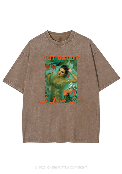 But Daddy Love TS Y2K Shirts Washed Tee Cherrykitten