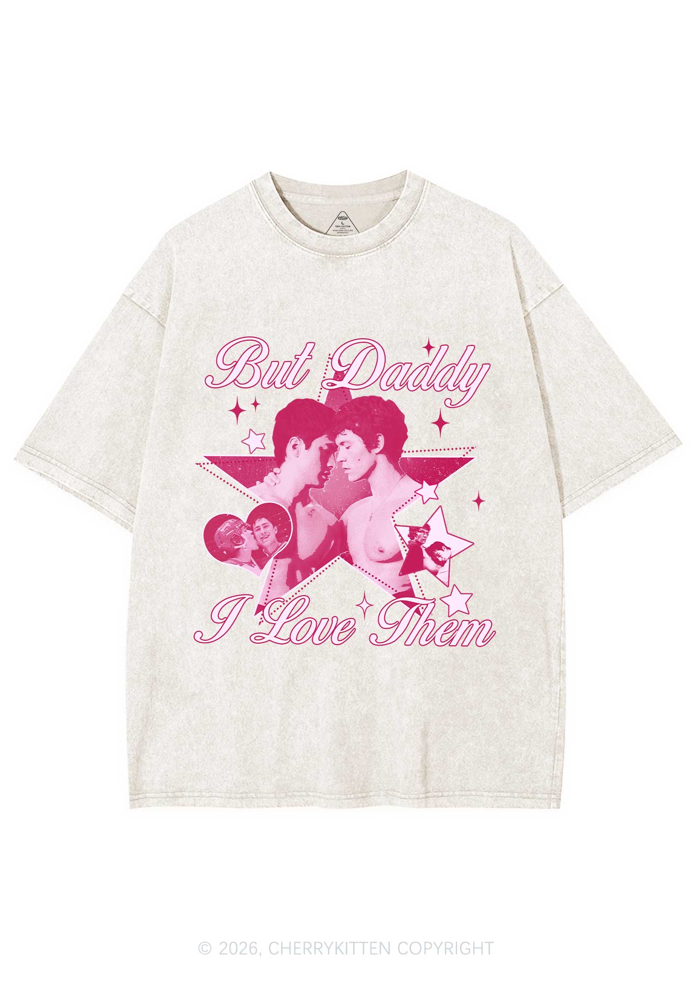 But Daddy I Love Them Star HR Y2K Shirts Washed Tee Cherrykitten
