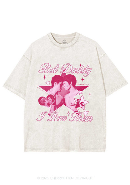 But Daddy I Love Them Star HR Y2K Shirts Washed Tee Cherrykitten