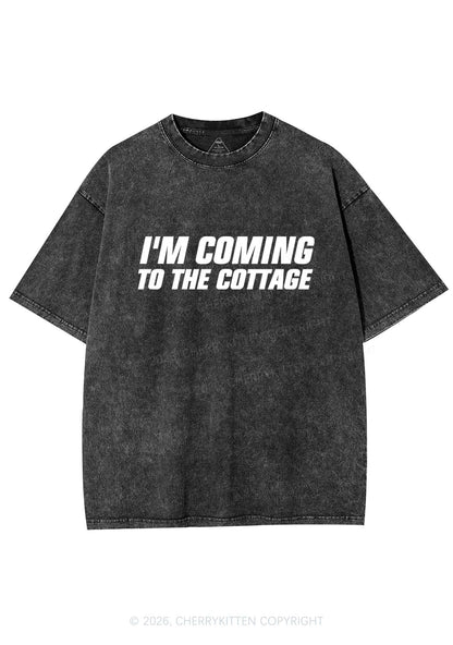 Im Coming To The Cottage HR Y2K Shirts Washed Tee Cherrykitten