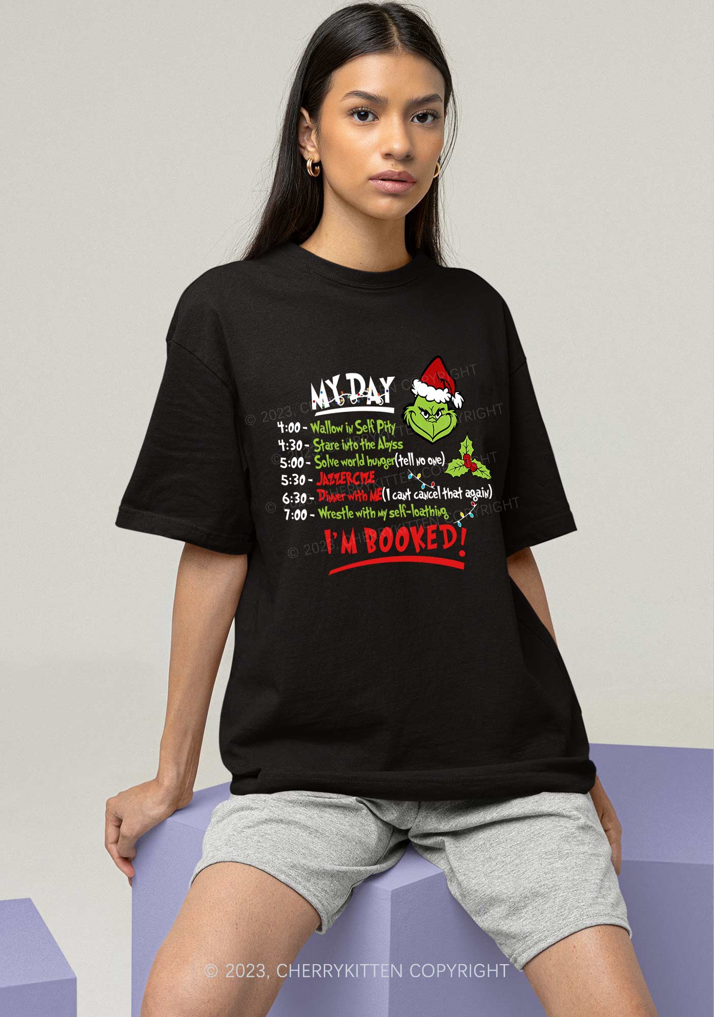 My Day I'm Booked Christmas Chunky Shirt Cherrykitten