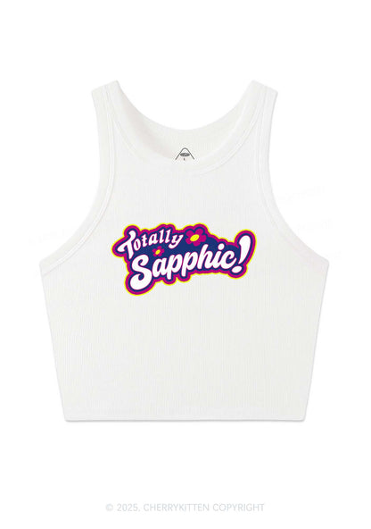 Totally Sapphic Pride Y2K Crop Tank Top Cherrykitten