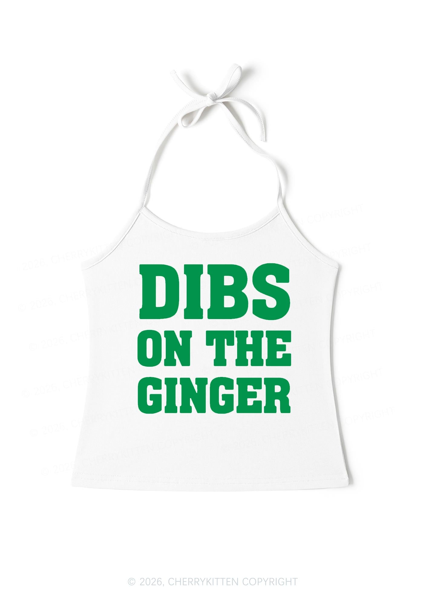 Dibs On The Ginger St Patricks Y2K Halter Neck Cami Cherrykitten