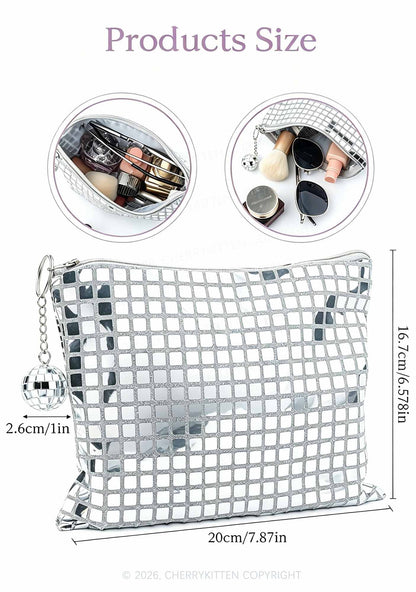 Silver Disco Ball Handbag Y2K Bags Cherrykitten