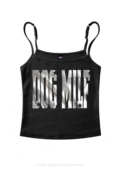 Dog Mxxf Silver Foil Printed Y2K Spaghetti Strap Cami Cherrykitten