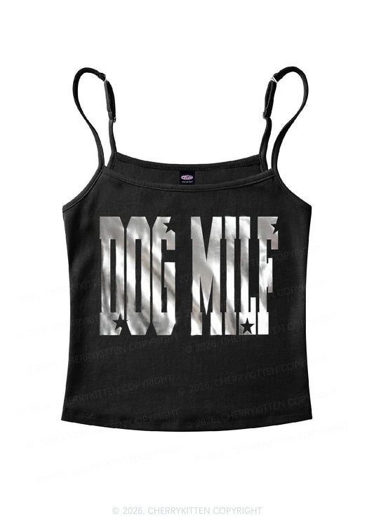 Dog Mxxf Silver Foil Printed Y2K Spaghetti Strap Cami Cherrykitten
