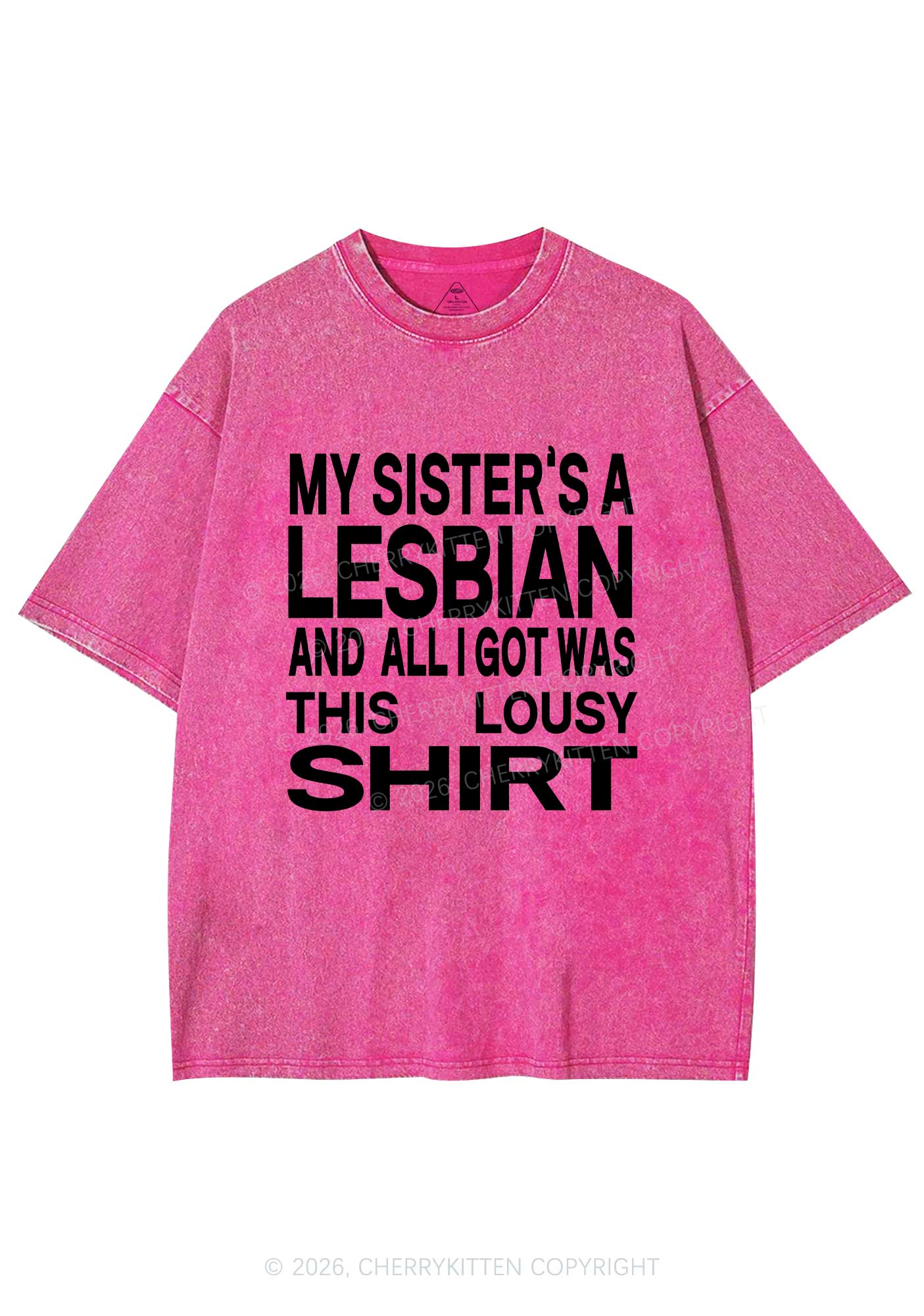 My Sisters A Lesbian Pride Y2K Shirts Washed Tee Cherrykitten
