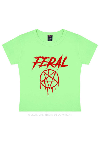 Halloween Feral Y2K Baby Tee Cherrykitten