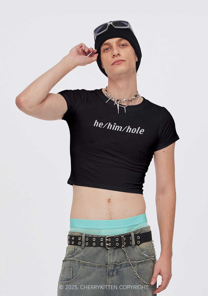 He Him Hole Pride Y2K Baby Tee Cherrykitten