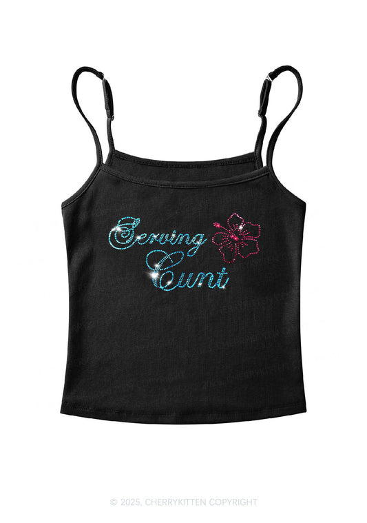 Rhinestone Serving Cxxt Y2K Spaghetti Strap Cami Cherrykitten