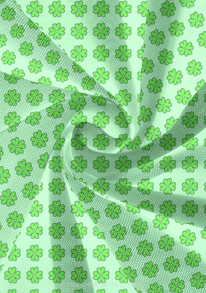 Green Clover Grid St Patricks Y2K Print Mini Layered Skirt Cherrykitten
