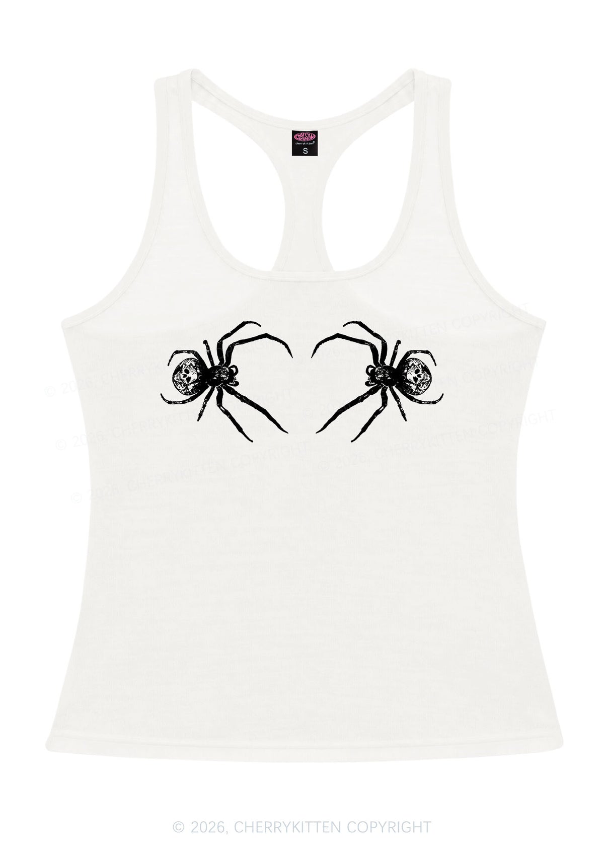 Skull Spider Y2K Women Racerback Tank Top Cherrykitten