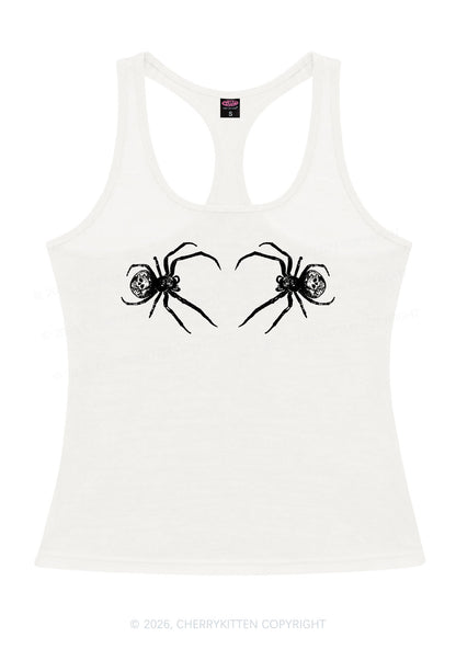 Skull Spider Y2K Women Racerback Tank Top Cherrykitten