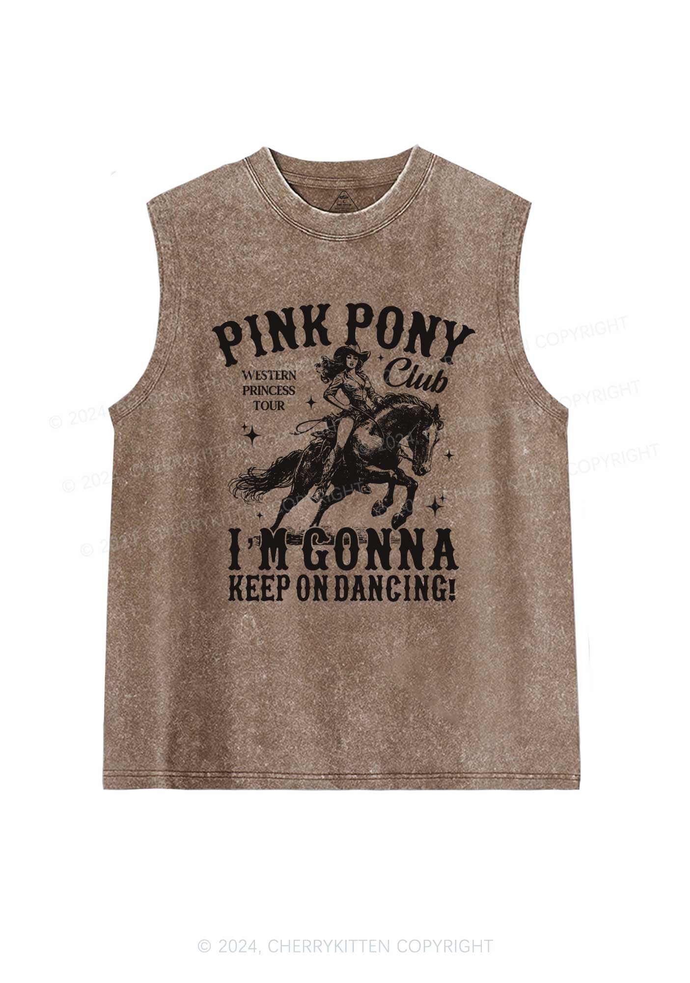 Im Gonna Keep On Dancing Y2K Washed Tank Cherrykitten