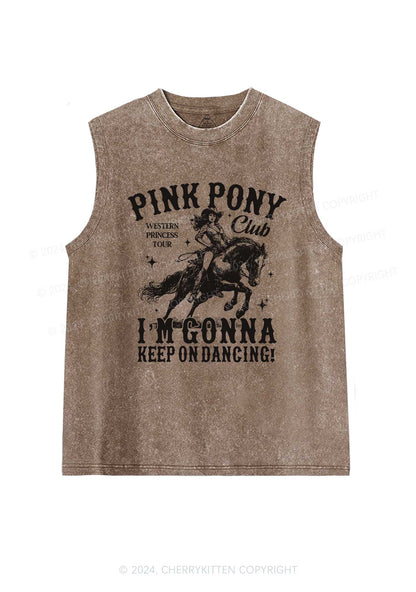 Im Gonna Keep On Dancing Y2K Washed Tank Cherrykitten