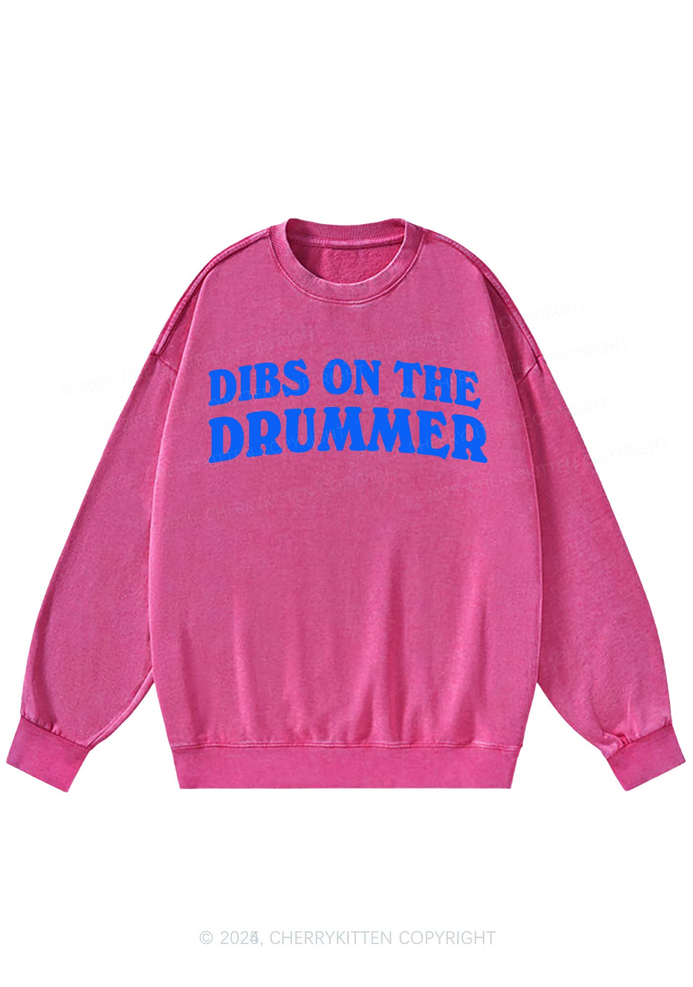 Dibs On The Drummer Y2K Washed Sweatshirts Cherrykitten