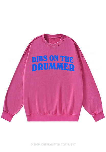 Dibs On The Drummer Y2K Washed Sweatshirts Cherrykitten