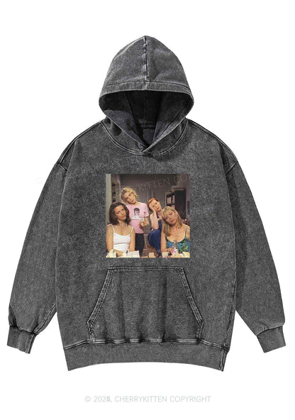 Girl Puzzled Y2K Washed Hoodie Cherrykitten