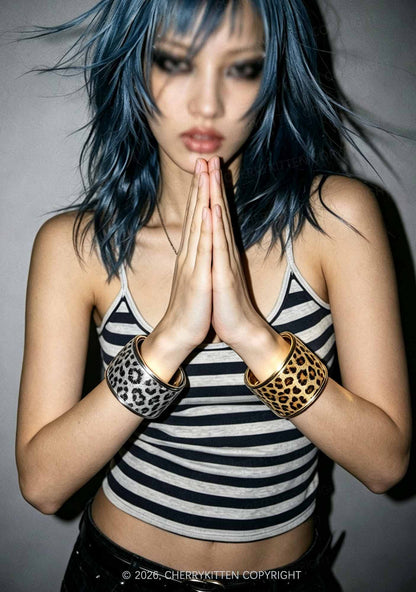 Leopard Y2K Open Bangle Cherrykitten