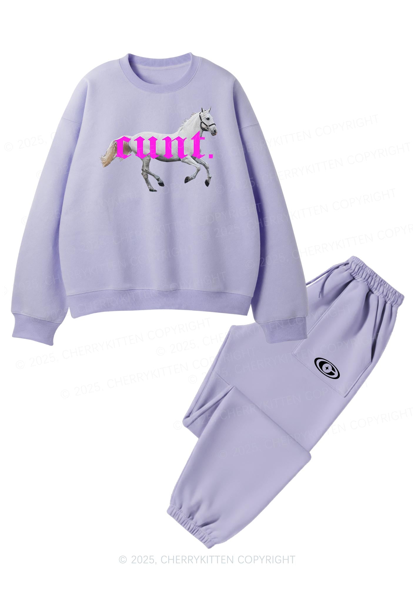 Cxxt Horse Y2K Fleece Sweatshirts Set Cherrykitten