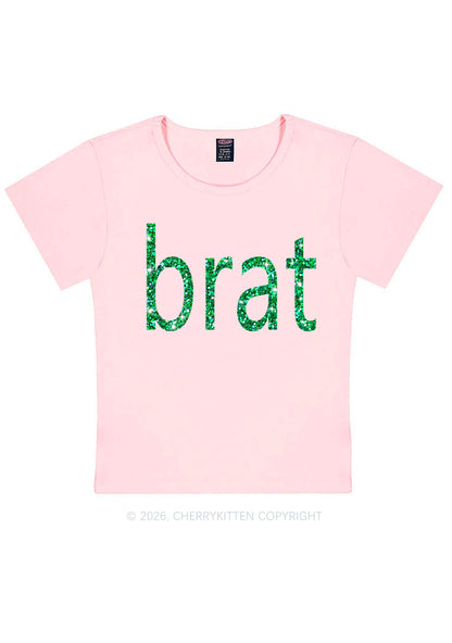 Glitter Green Brat Y2K Baby Tee Cherrykitten