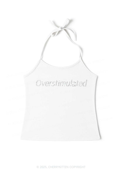 Rhinestone Overstimulated Y2K Halter Neck Cami Cherrykitten