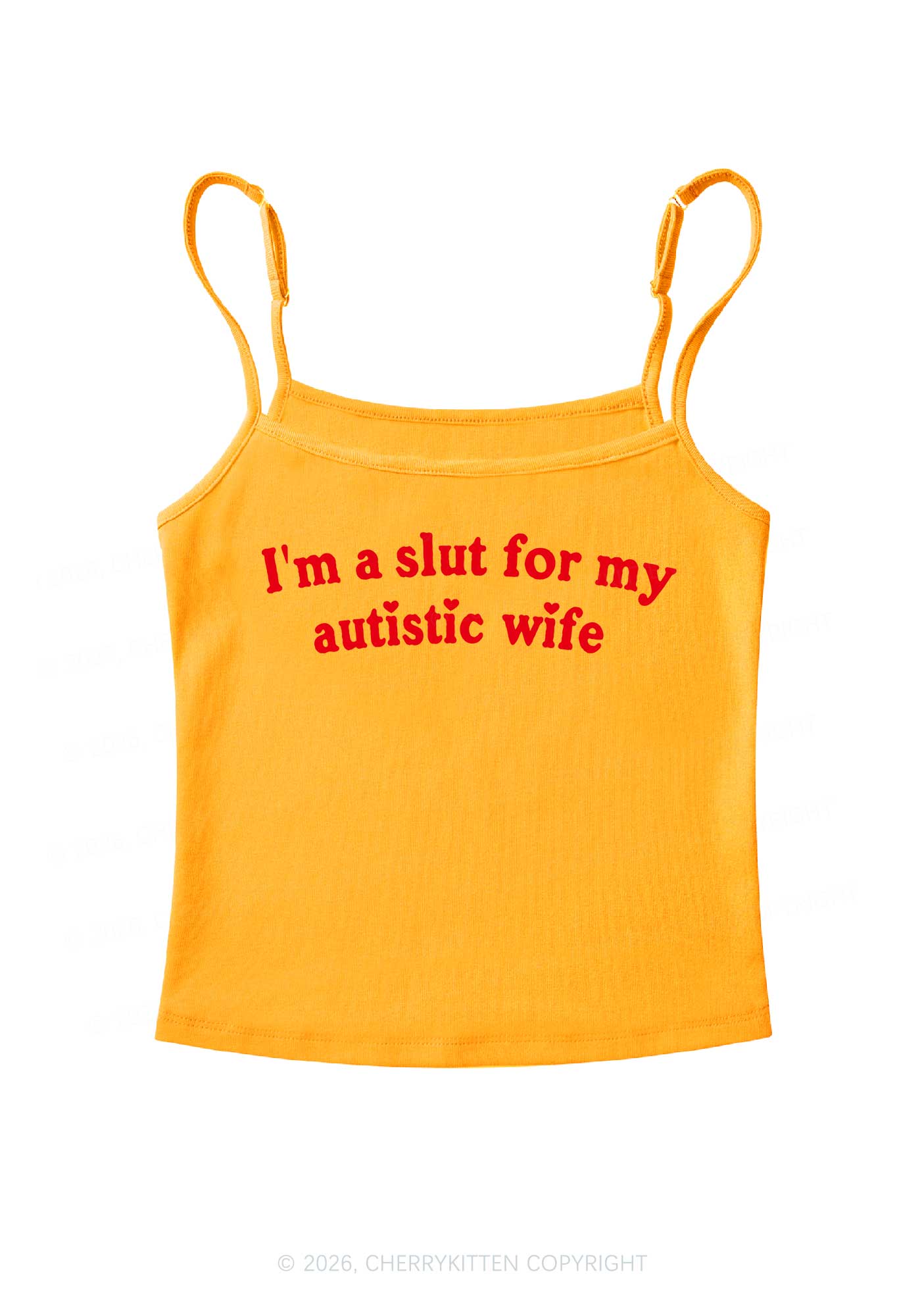 Slxt For My Autistic Wife Y2K Spaghetti Strap Cami Cherrykitten
